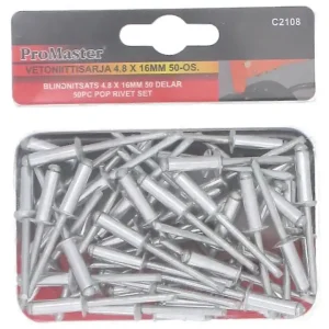 Vetoniittisarja 4,8x16 mm 50-osainen Pakollinen (Must-Have)
