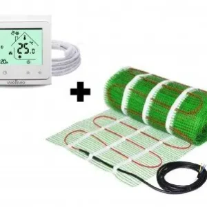 Lattialämmitysverkko Wellmo MAT + ohjelmoitava termostaatti Wellmo WTH-51.36 UUSI Superhinta