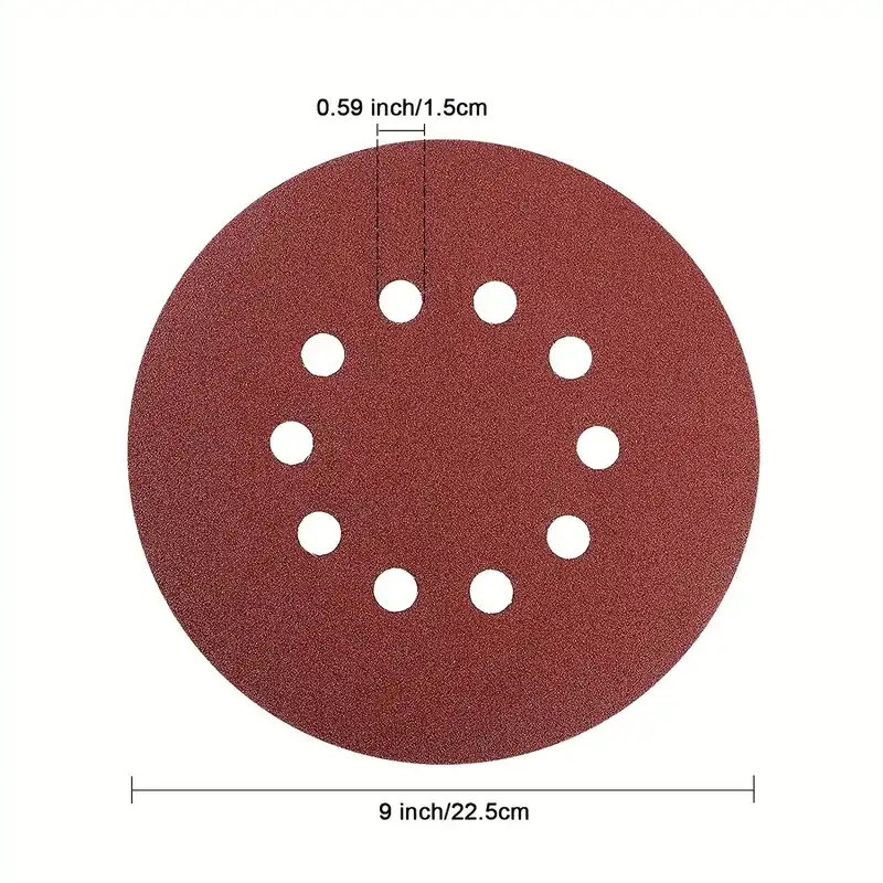 10 kpl 225 mm Hiomalaikka 10 reikää Koukkunauhahiomapaperi 9 tuumaa., 60 -10 vnt Vain Rajoitetun Ajan