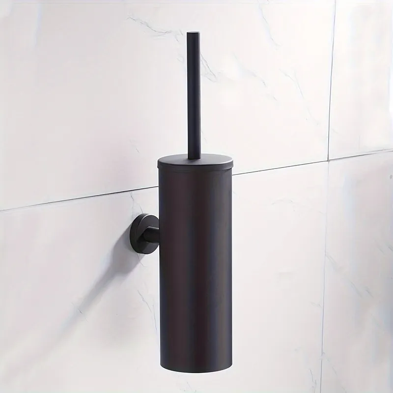 1 kpl 304 ruostumaton teräs WC-harjasetti, WC-harja ja pidin., Juoda Superhinta