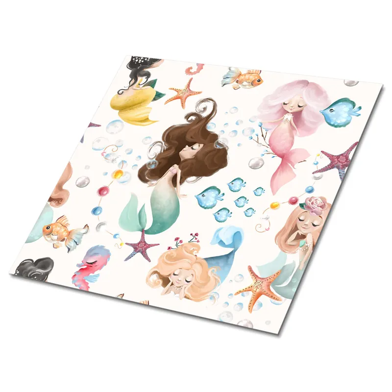 Älä Missaa Liima koristeellinen laatta Decormat 30x30cm merenneito lasten kuvio, 30x30 cm