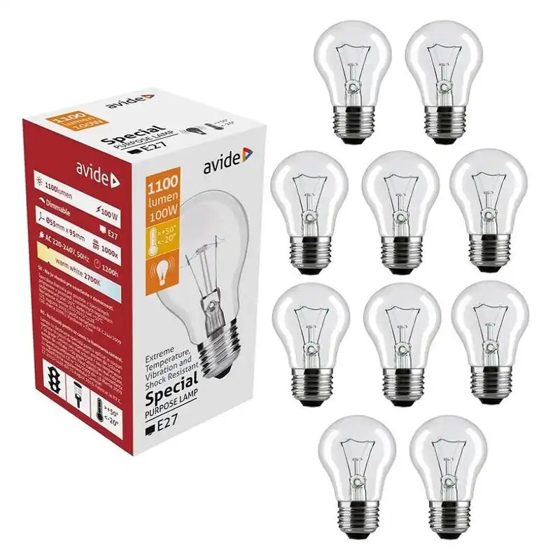 Hehkulamppu Avide A55 100W E27 1100Lm 2700K, 10 kpl Eniten Myyty