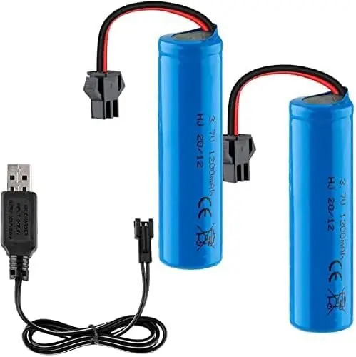 YUNIQUE GREEN-CLEAN-POWER 3.7V 1200mAh akut USB-kaapelilla, suunniteltu DE45 DE42 1 14 malleille SM-2P-liitin Pikalataus, 2 kpl, sininen Kampanjahinta