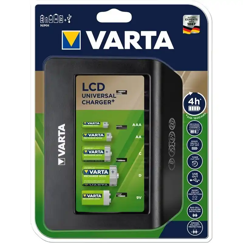Osta Nyt Universaali yksipaikkainen laturi - VARTA - LCD-näyttö - Musta - PROFIILI - Verkkosovitin