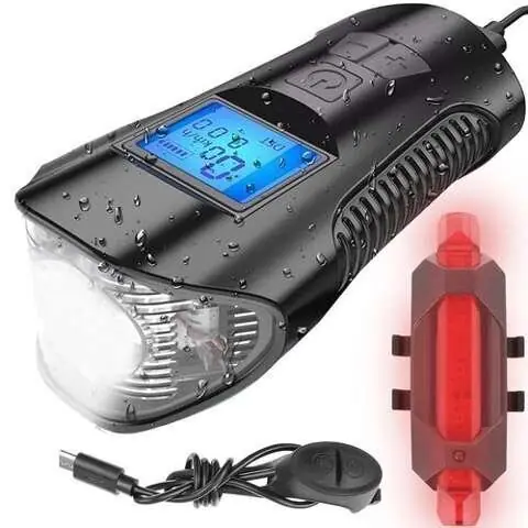 3-in-1 LED-polkupyöränvalo etuvalo, takavalo ja laskuri Alennus
