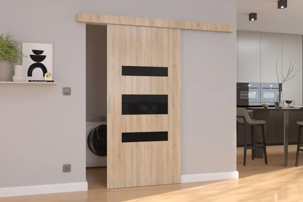 ADRK Furniture Desio 86 -liukuovi, ruskea Tarjoushinta