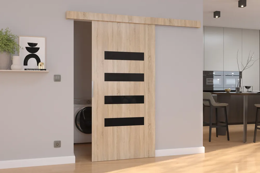 ADRK Furniture Forli 96 -liukuovi, ruskea Edullinen