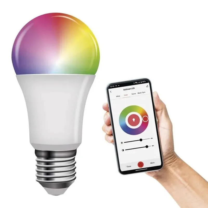Alennettu Hinta Älykäs LED-valaisin A60 9W (60W) 806lm E27 WiFi RGBW GoSmart, 3 kpl