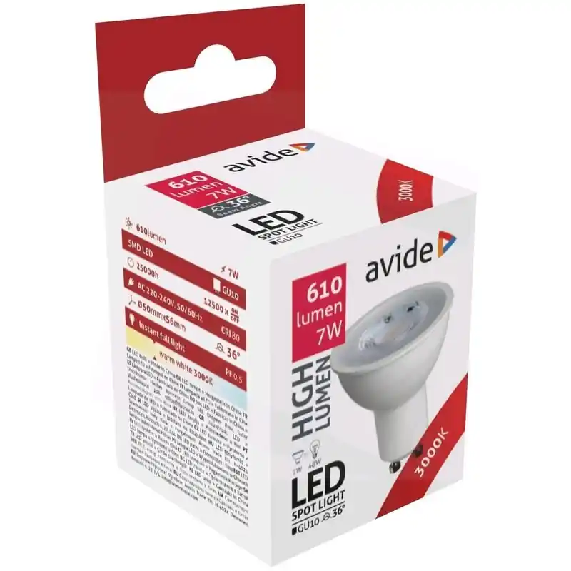 Tilaa Heti LED-lamppu 7W GU10 36° 3K Avide