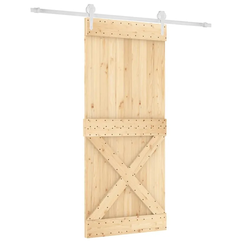 Alennettu Hinta Liukuovi asennustarvikkeineen 90x210 cm täysi mänty