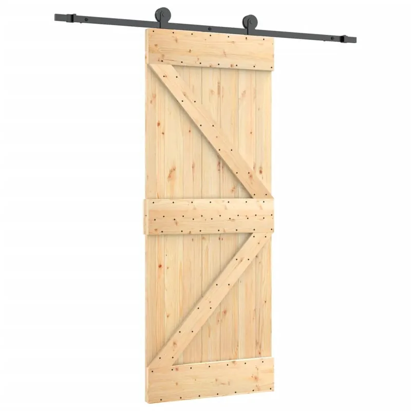 Älä Missaa Liukuovi laitteistosarjalla, 85x210cm, massiivimäntyä