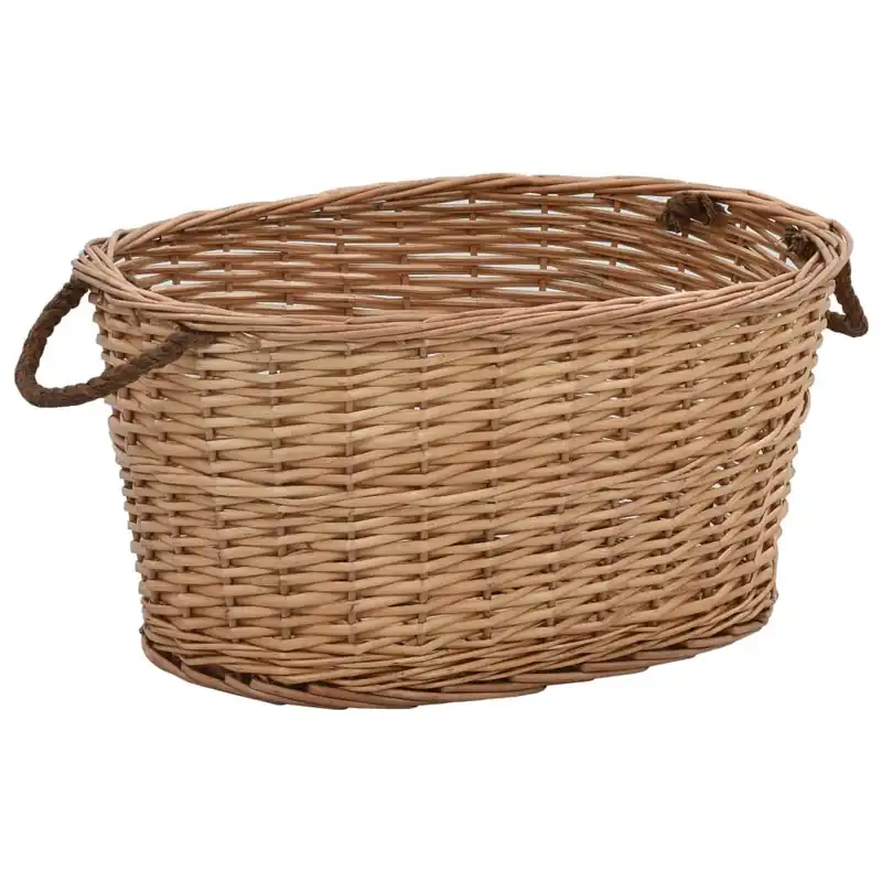 Kuuma Tarjous Polttopuukori kantokahvoilla 58x42x29 cm luonnollinen paju