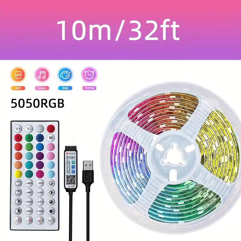 Viikonlopputarjous Ultra-pitkä 5050 RGB LED-valonauhasarja, soveltuu kotiin.