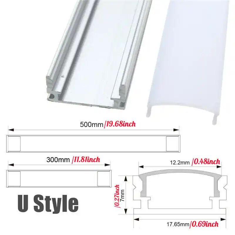Asiakkaiden Suosikki 10 kpl 30CM 50CM alumiiniprofiili LED-nauha valo, kannet kiinnikkeet kaappi autovalo - U/V/YW-tyyli (ilman valonauhaa)., 10 vnt.-50 cm (U stiliaus)