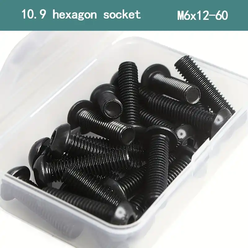 10.9 Lujuus Seosteräs M6 Kuppikanta Kuusiokoloruuvi Musta Oksidipinta, M6 X 45 mm (30 vnt.) Pikatoimitus