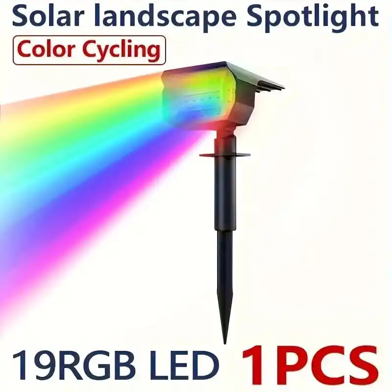 19 RGB LED aurinkokohdevalo, 1 vnt Aito