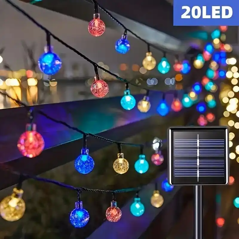 Vain Tänään Aurinkokennolla LED Kristallivalot, Solar Bubble Valot, 3 Väriä, 8 Valotilaa., Šilta Spalva