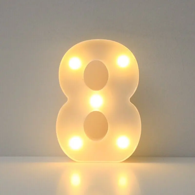 1kpl LED Valo, Kirjain/Numero/Sydänvalo, Juhlakoristeisiin, 8 Sertifioitu