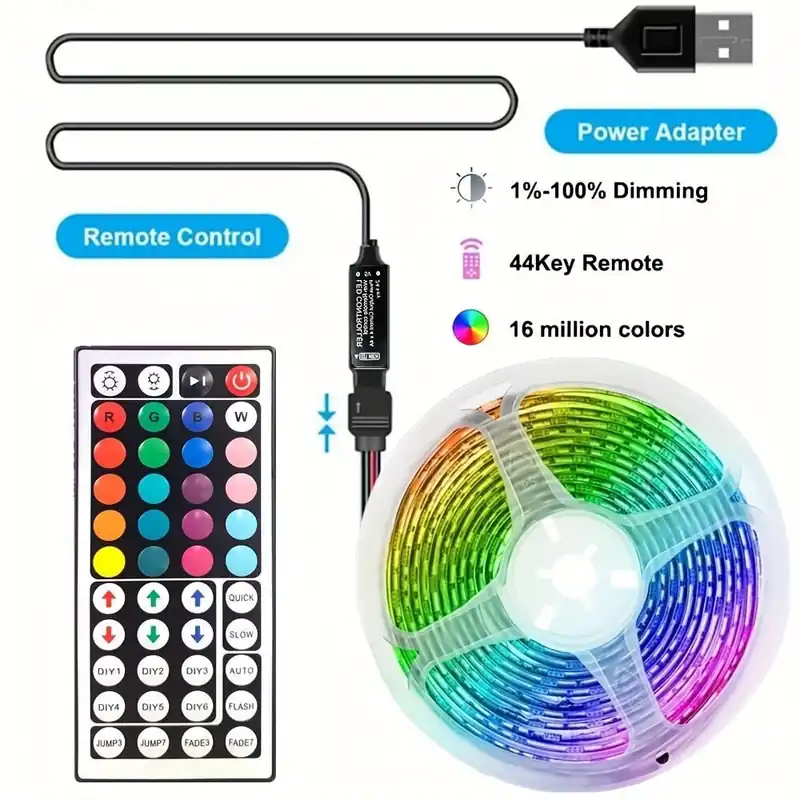 Langaton Ohjaus LED-nauhavalot Infrapuna Kaukosäädin RGB Valaistus Koristeet., 49,2 pėdos / 15 metrų Kuuma Tarjous