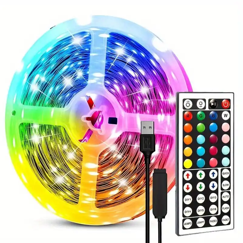 LED-nauhat, Led-valot makuuhuoneeseen 44-näppäimen kaukosäädin LED-nauhat leikattava & himmennettävä värinvaihtajat RGB-valot huoneeseen, pelaamiseen, joulu-, juhlakoristeeksi., 6,55 pėdos / 2m Tilaa Nyt