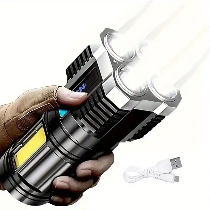 Alennettu Anyice USB Ladattava LED Hätävalaisin, Superkirkas Monikäyttöinen Käsivalaisin, 600 mAh