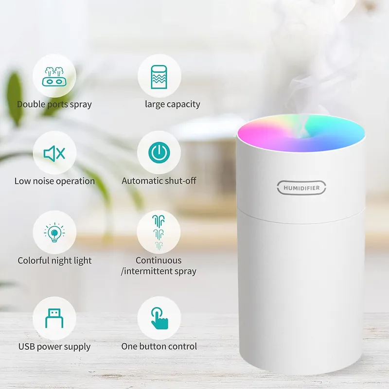 Alennettu Hinta Ilmankostuttimet, puhdistusaineet,Nano Mist Kostutin, 270ml, Kannettava & Hiljainen USB-virtalähde, Ihanteellinen makuuhuoneeseen tai pöytäkäyttöön.,Valkoinen