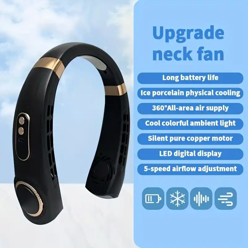 Tukkuhinta Kaulatuuletin LED, Juoda