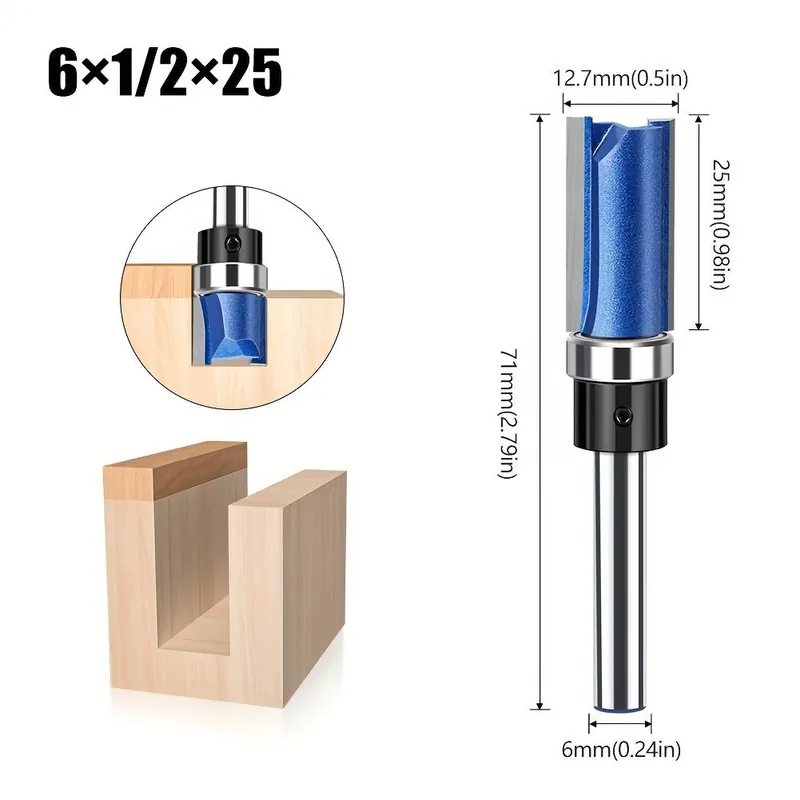 1kpl/4kpl, ammattimainen, Kuvio Huullos Jyrsinterä, 1/4 6mm Varsikarbidimalli Ylälaakeri Huullosjyrsinterät, 1 vnt 6 mm x 1/2 x 25 mm Pakollinen (Must-Have)