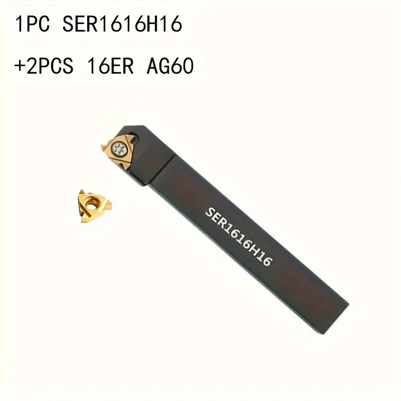 Ajankohtainen Sorvin jyrsinteräsarja 16 mm 7 kpl sorvityökalusarja 14 kpl jyrsinteräpalat, 1 PCS SER1616H16+2PCS 16ER AG60