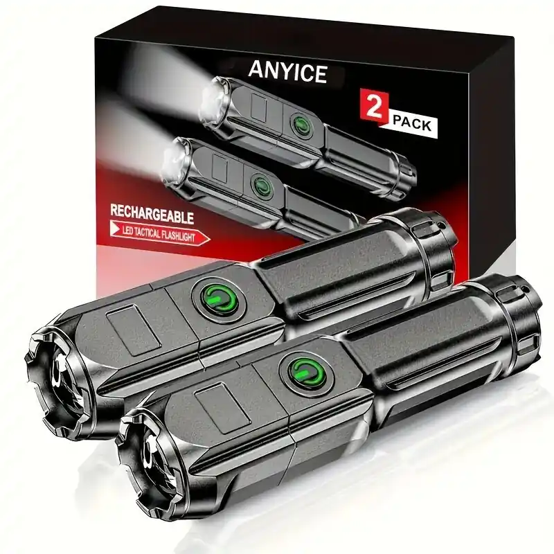 Viimeinen Mahdollisuus Ladattava LED-taskulamppu Zoomilla, 2vnt LED žibintuvėlis - 400mAh