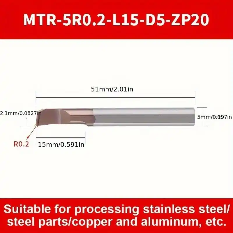 Aito MZG Pieni Poraustanko, Kovametalli Päätyjyrsin, Meripihkan Keltainen, MTR 5 R0.2 L15-D5