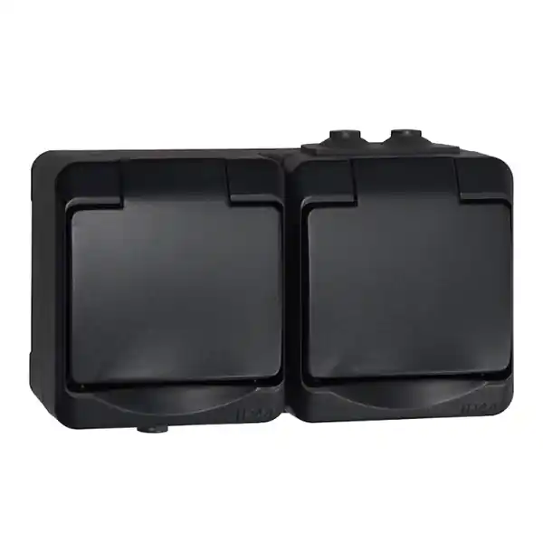 Osta Verkossa Pistorasia Pinta Opal Musta 2S/16A/IP44
