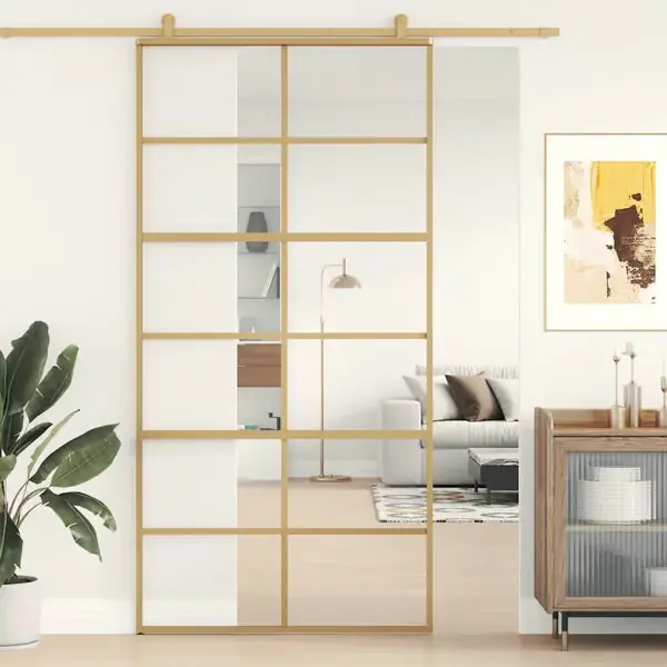 vidaXL Liukuovet kulta 102,5x205 cm kirkas ESG-lasi Viikonlopputarjous