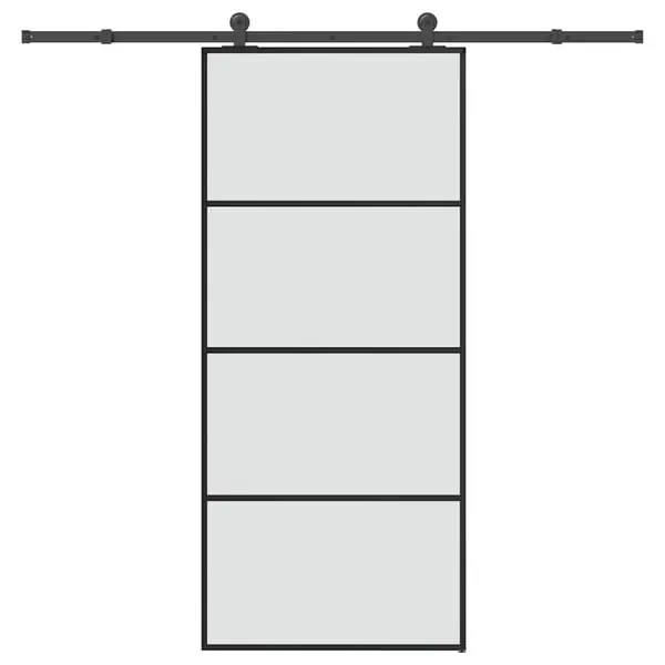 vidaXL Liukuovi asennustarvikkeilla 90x205 cm ESG lasi ja alumiini Päivän Tarjous
