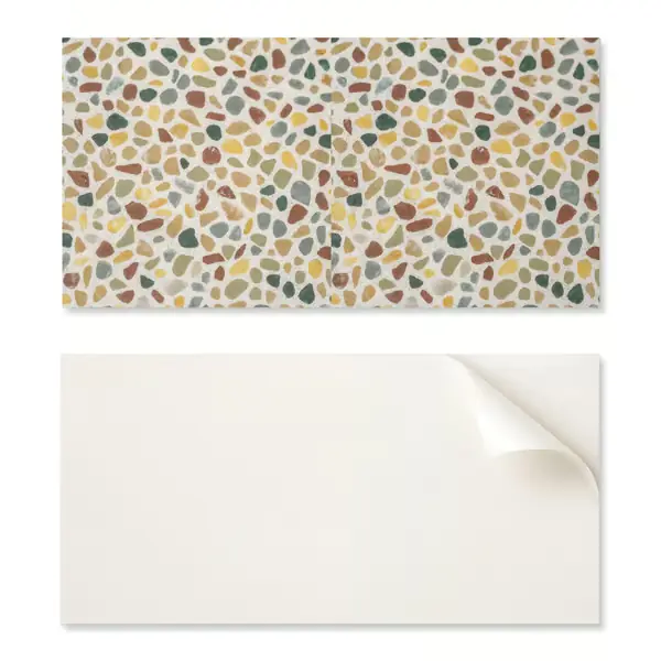 Vinyylinen koristepaneeli grafiikoilla keittiöön tai kylpyhuoneeseen 120x60 cm kivimosaiikkikuvio Suosittu