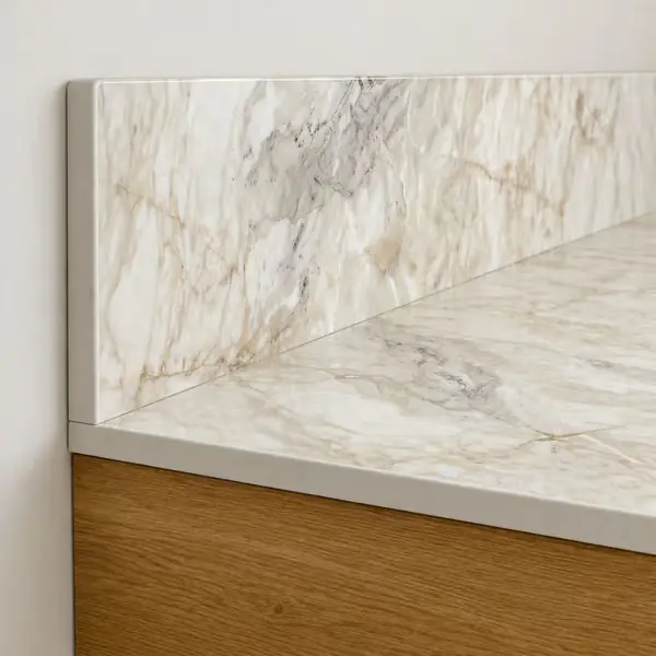 Alennettu HPL-kylpyhuoneen työtaso 80 cm kaapille 80,5 x 35,5 cm Breccia 30 cm paneelilla