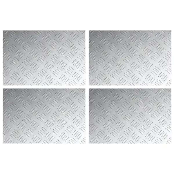 vidaXL Portaan askelma Suorakaide 4 pcs Hopea 60 x 40 cm Alumiini Kausialennus