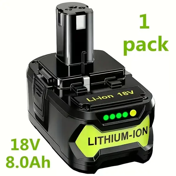 18V työkalun akku - Vaihtoakku - Li-Ion 8,0Ah 8000mAh - Ladattava - Sopii P104 P107 P108 P109 RB18L50 RB18L40 - 1 kpl Turvallinen Maksu