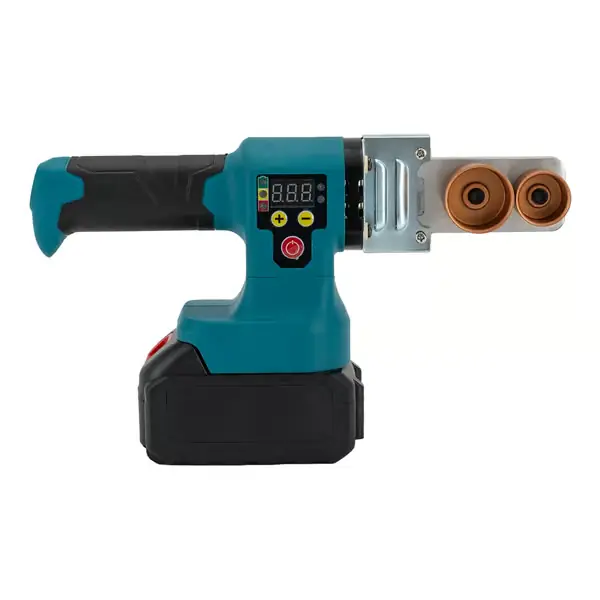 Akkukäyttöinen muoviputkihitsain - 21V litiumakku 3,0Ah - 280W - 5 suutinta 20–50 mm - LCD-näyttö EU-pistoke - Sininen Edullinen Hinta