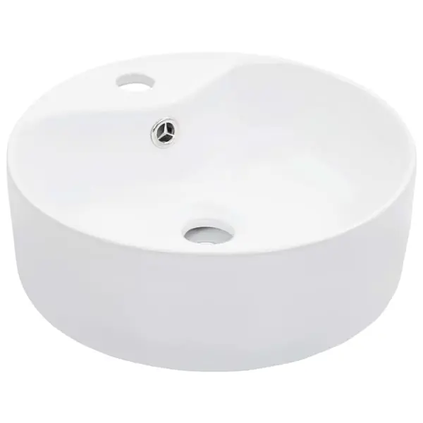 vidaXL Pesuallas ylivuodolla 36x13 cm keraaminen valkoinen Edullinen Hinta