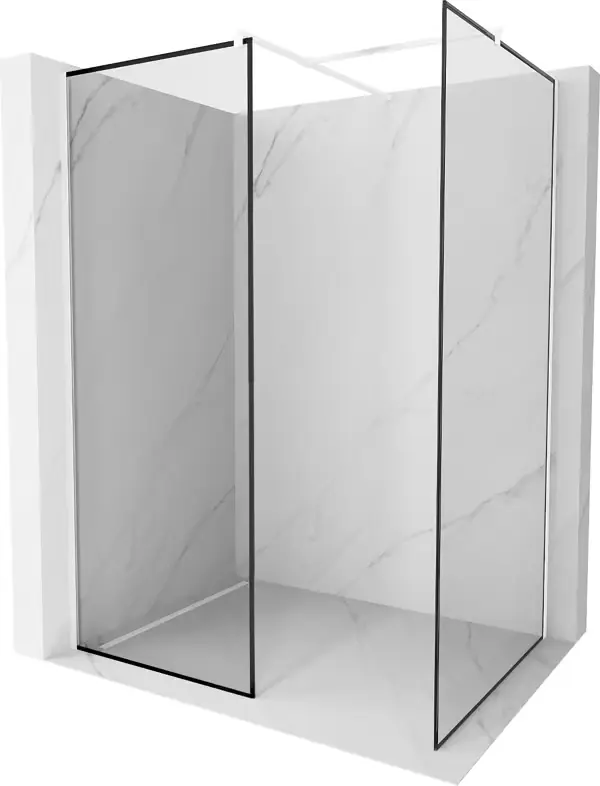 Mexen Kioto Suihkuseinä Walk-in 100 x 90 cm, musta kehys, valkoinen - 800-100-202-20-70-090 Päivän Tarjous