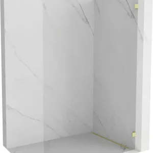 Mexen Lunar suihkuseinä Walk-in oikea 100 x 200 cm, läpinäkyvä 8 mm, harjattu kulta - 830-100-000-55-00-P Turvallinen Maksu
