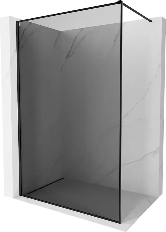 Päivän Tarjous Mexen Kioto-XF Walk-in suihkuseinä kehyksellä 120 x 202 cm, grafiitti 10 mm, musta - 800-120-104-70-40-X