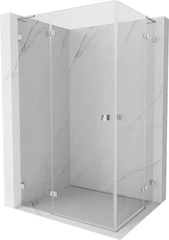 Halpa Mexen Lunar L Duo kääntyvä vasen suihkukoppi 120 x 85 cm, läpinäkyvä, kromi - 834L-120L-085P-01-00