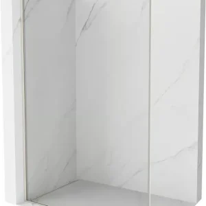 Mexen Kioto-F L suihkuseinä Walk-in -kehyksellä 95 x 202 cm, läpinäkyvä 8 mm, harjattu nikkeli - 800-095-174-97-00 Alennettu