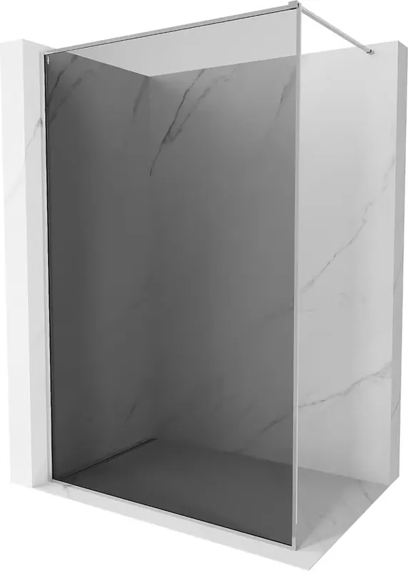 Mexen Kioto-XF Walk-in-suihkuseinä kehyksellä 150 x 202 cm, grafiitti 10 mm, kromi - 800-150-104-01-40-X Rajoitettu Tarjous