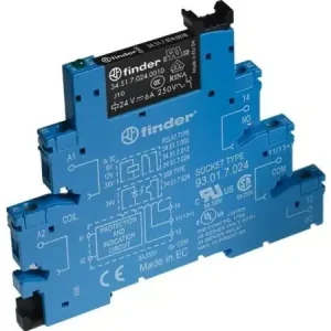 Viimeinen Mahdollisuus Relekytkentämoduuli 6,2mm, 1P 6A 48V AC/DC, AgNi-koskettimet, ruuviliittimet, DIN-kisko 38.51.0.048.0060