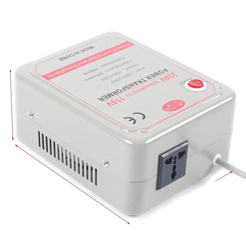 Virtamuuntaja, jännitemuunnin, 110V–220V AC, 220V–110V adapteri, 2000W Sertifioitu