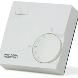 WINDOWMASTER Huonetermostaatti WLA 110 0001, kytkeytyy suoraan säätimiin WUC 101/102/160 ja liitännän WLF 111 kautta säätimeen WLC 100. Poisto