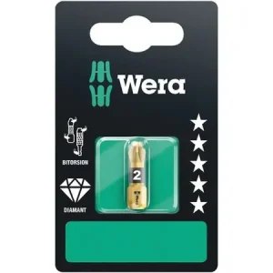Wera 855/1 BDC SB, 1 kpl, tähtiruuvimeisseli, PZ 2x25, ISO 1173-F, 2,5 cm, 25,4 / 4 mm (1/4") Alkuperäinen
